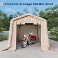 thumbnail image 2 of EastVita 6x6FT Outdoor Portable Storage Shed with Roll-Up Door Vent Khaki, 2 of 7