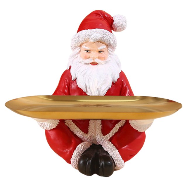 Contenedor de artículos diversos Figura Organizador de escritorio Escultura de resina Adorno navideño Papá Noel