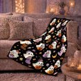 thumbnail image 6 of Cartoon Ghosts with Jack O Lantern Buckets, Whimsical Halloween Style for Ghost Lovers, Cozy Witch Hat Scene, Flannel Blanket for Bedroom and Family Room, Halloween Gift and Spooky Home Decor, 6 of 9