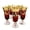 Red, variant on Interglass - Italy, Cobalt Blue Crystal Cognac Snifters Goblets, Vintage Design, 24K Gold Hand Decorated, 10 Oz, SET OF 6