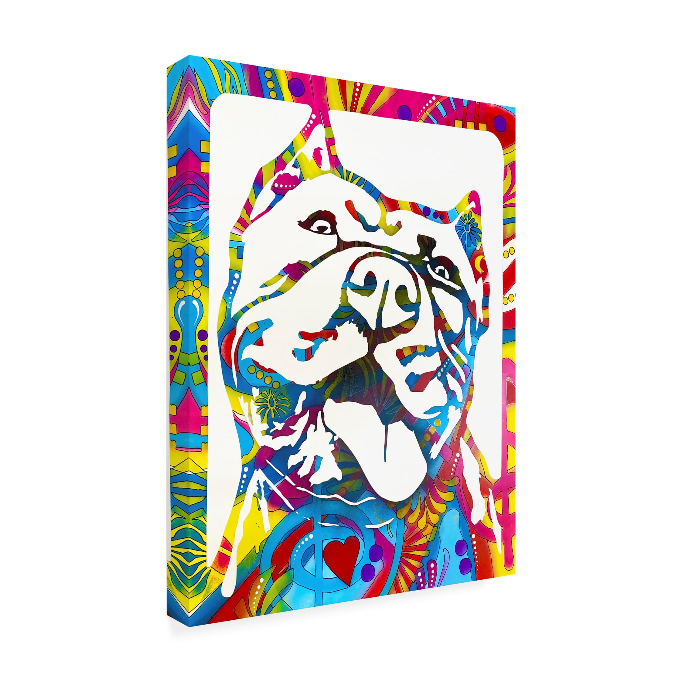 Canvas Wall Art - Dean Russo 'Love Pittie' Wall Art for Living Room, Bedroom, or Office Décor by Trademark Fine Art - 35 x 47 Inches