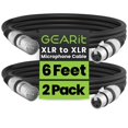 thumbnail image 1 of Cable de micrófono GearIt XLR macho a hembra de 1,8 m, paquete de 2 unidades, negro, 1 of 9