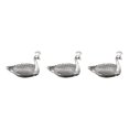thumbnail image 4 of Becaristey Stylish Metal Serving Tray Peacock Fruit Plate Table Centerpiece Home Decor Silver 11x16.8cm 3Set, 4 of 6