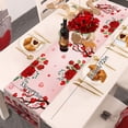 thumbnail image 4 of Panxico Mode Femmes Tissu Bande Élastique Double Couche Écharpes Cheveux Impression Florale Queue de Cheval Saint-Valentin Nain de Table Rouge Nappe Décorative Imperméable Serviette de Table, 4 of 9