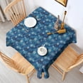 thumbnail image 2 of Blue Christmas Snowflake Pattern Square Tablecloth,Waterproof Square Table Cover,Wipeable Spillproof Washable Table Cover for Home Kitchen Party Decor 42"X42"(107x107cm), 2 of 6