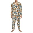 thumbnail image 3 of Sikiie Butterflies Wild Insect Mens Pajama Set, Soft Warm Long Sleeve Sleepwear, Cozy Button-Down Pjs for Men-, 3 of 7