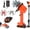 With pole, variant on 21V Cordless Mini Tiller Cultivator -235RPM with 4 Rows of Tines, 2x1.5Ah Batteries Charger, 4 Inch Hand Tiller Garden Tool, Electric Garden Tiller for Lawn/Soil Cultivation