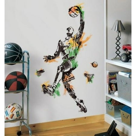 Basketball Player Mural Wall Decals Sports Ball Room Decor Stickers Basketball Player Mural Wall Decals Sports Ball Room Decor Stickers
