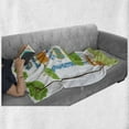 thumbnail image 6 of Cartoon Soft Flannel Fleece Throw Blanket, Funny Jungle Creatures Balancing on Each Other Animal Tower in Forest, Cozy Plush for Indoor and Outdoor Use, 70" x 90", Green Blue Orange, by Ambesonne, 6 of 6