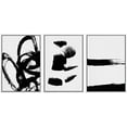 thumbnail image 2 of PixonSign Framed Wall Art Set Grunge Style Black & White Paint Strokes Abstract Shapes Modern Art Prints Bohemian Group Dramatic Grey for Living Room, Bedroom, Office - 24"x36"x3 White, 2 of 5