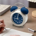 thumbnail image 3 of Taicans Twin Bell Loud Alarm Analog Alarm Clock,Retro Twin Bell Alarm Clock,Silent Non Ticking Small Clock with Night Light,Old Fashioned,for Heavy Sleeper,Bedroom,Bedside,Desk-Blue, 3 of 9