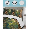 thumbnail image 4 of Forest Queen Size Down Alternative Comforter, Lightweight Comforter Quilt Bedding Set with Pillow Shams Vintage Cottage Mushroom Tree Floral Green All Seasons Bed Comforter Duvet Insert 90"x96", 4 of 7