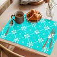 thumbnail image 3 of Teal Green Checkered Placemats Set of 4 Farmhouse Plaid Modern Art Place Mats Indoor Wipeable Table Mats Washable Cloth Dining Table Placemats for Kitchen Holiday Party Home Decor 13x19 Inch, 3 of 9