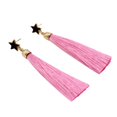 thumbnail image 3 of Pendientes de Tuerca Estrella Stud con Borla Larga Yuyangstore Rosado Hilo borla pendientes, 3 of 6