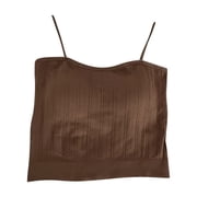 StSilkitty Crop Camisole for Womens Solid Color Casual Sleeveless Square Neck Spaghetti Strap Tank Tops Lightweight Soft Blouses