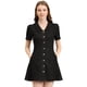 thumbnail image 1 of Vestido Vaquero Demin Lavado Con Tapeta Con Botones Y Cuello Vuelto Para Mujer Negro XL, 1 of 6