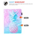 thumbnail image 2 of Dteck Flip Case for iPad 9th Gen/iPad 8th Gen/iPad 7th Gen/iPad Air 3, Folio Case Auto Wake Sleep Smart Cover with Card Slots/Stylus Holder, Multi-angle Standing, 14# Pineapple, 2 of 6