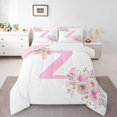 thumbnail image 2 of Erosebridal Initial Z Letter Bedding Full Comforter Set, Floral Monogrammed Down Comforter, Initial A-Z Decor, Reversible, 2 of 8