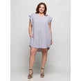 thumbnail image 4 of Plus Size V Neck Cap Sleeve Pocket Mini Dress, 4 of 6