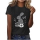 thumbnail image 4 of Camisas de Manga Corta para las Mujeres Moda Casual Impresión Cuello Redondo Suéter Tee Blusas, 4 of 4