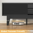 thumbnail image 5 of Wooden Fluted TV Stand for 55 65 70 inch TV, Long & Large TV Media Console Table with Storage Cabinets, Boho Farmhouse Entertainment Center for Living Room, Bedroom - Black, 5 of 16