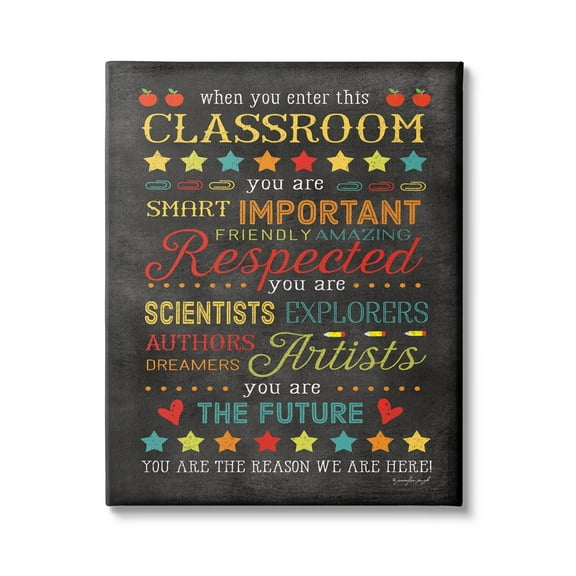 Stupell The Reason We Are Here Classroom Sign Inspirational Painting Gallery Wrapped Canvas Print Wall Art