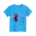 thumbnail image 4 of Spazoro Toddler Girls T-shirts, Crewneck Graphic Casual Summer Short Sleeve Tops Tee Blue Size 3-4 T, 4 of 4