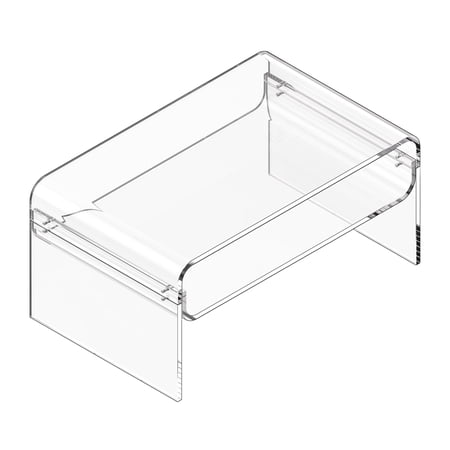 KFFKFF Acrylic Coffee Table with Dual-Tier Storage Modern Rectangular Design for Dining Areas Kitchens Restaurants Offices 19.7 x 31.5 x 15 in (Clear)
