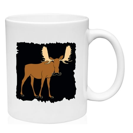 

Moosestache Mug Ceramic Coffee Mug Funny Gift Cup