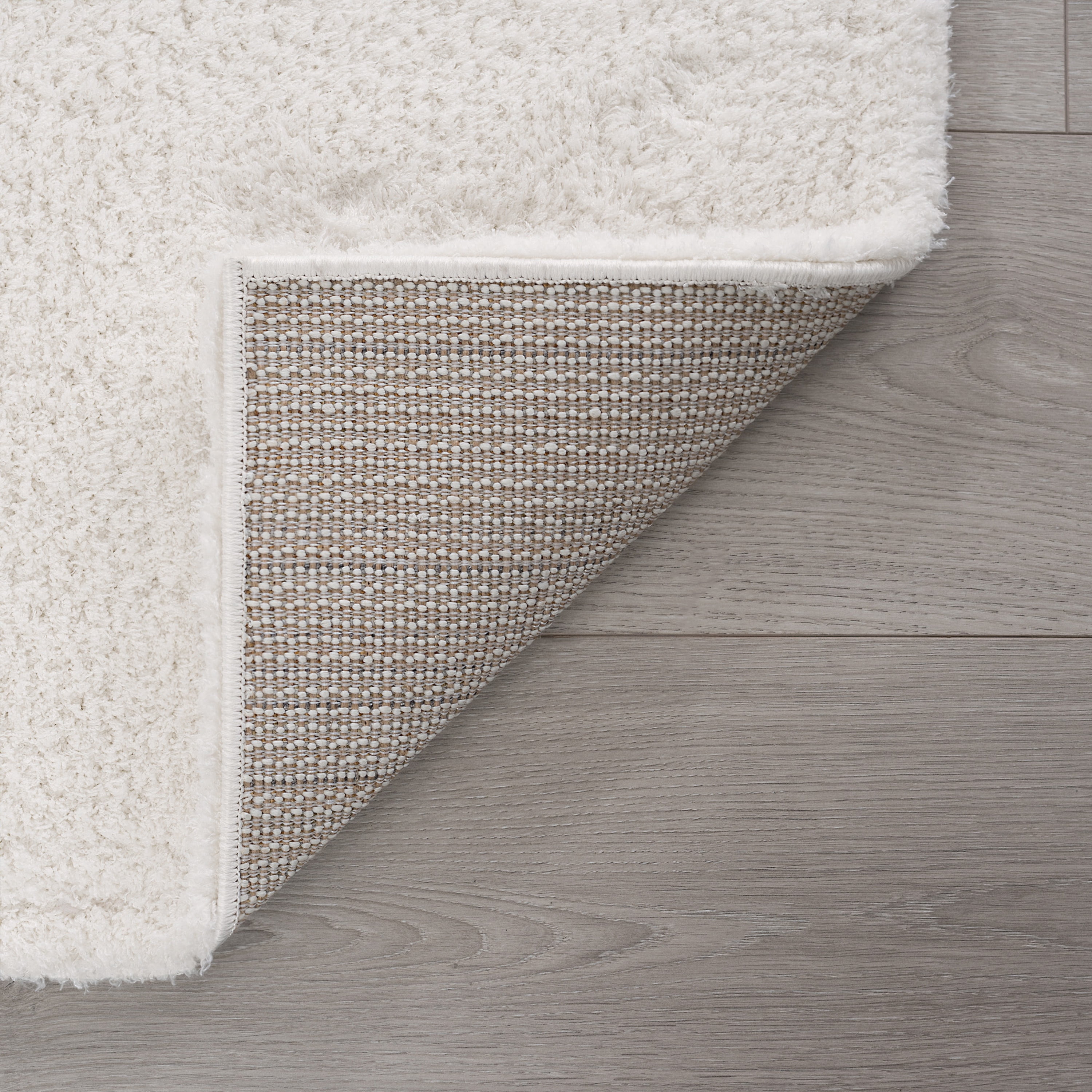 Shag 3x8 Area Rug Thick (2'7'' x 7'3'') Solid Cream Indoor Runner Easy to Clean
