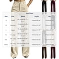 thumbnail image 2 of Ohufall Trendy Womens Pant Solid Satin High Waist Wide Leg Pants Button Zipper Pocket Daily Outfits, 2 of 6