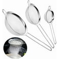thumbnail image 1 of WWS-3 PCS Fine Mesh Strainers Set, Premium Stainless Steel Colanders and Sifters, with Reinforced Frame and Sturdy Handle, for Juice Egg Flour Filter and Rinse Vegetable Fruit(3 Sizes), 1 of 4