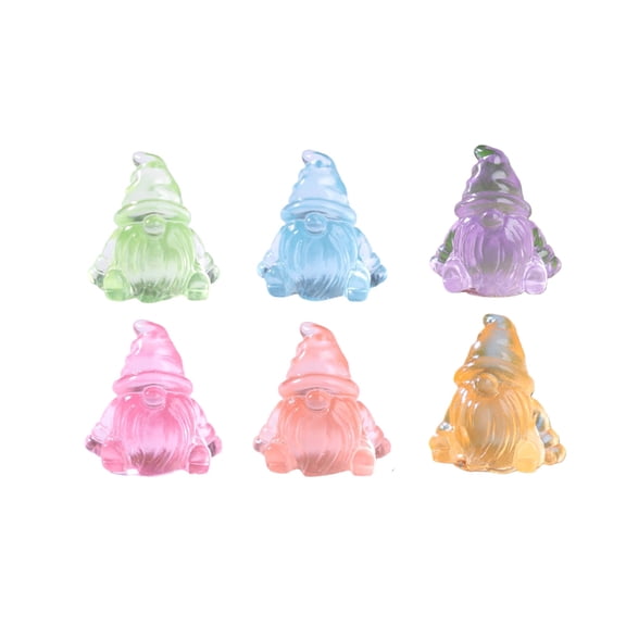 Luminescent Mini Resin Gnomes Glow in The Darks Tiny Figure to Hide Miniature Gnomes Figurine Fairys Garden Accessories