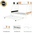 thumbnail image 4 of Royard Oaktree Twin over Full Bunk with Trundle Metal Bunk Bed Frame with Slat and Guardrail, White, 4 of 7