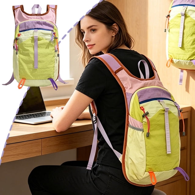Large Capacity Lightweight Hiking Backpack Multicolor Casual Water Repellent Travel Bag for Outdoor Sports Camping