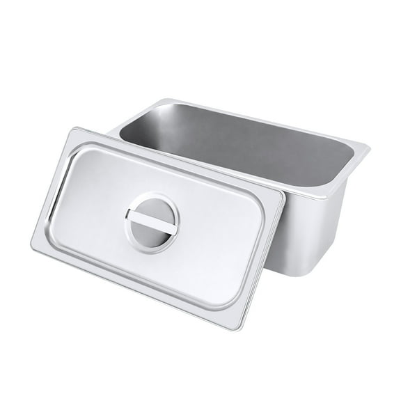 Dwellnix Stainless Steel Food Serving Pan Set of 4, 5L/5.3Qt Each, Heat Preservation, Easy Storage, Perfect for Catering & Restaurant Use