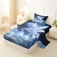 thumbnail image 2 of Erosebridal Cartoon Animal Unicorn Twin Sheet Sets,Galaxy Starry Night Bedding For Kids Girls 3 Pieces, 2 of 6