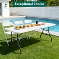 thumbnail image 3 of 72×30 Inch Foldable Plastic Table with Handle, Fold-in-Half Portable Utility Table for Indoor & Outdoor Use, White, 3 of 9
