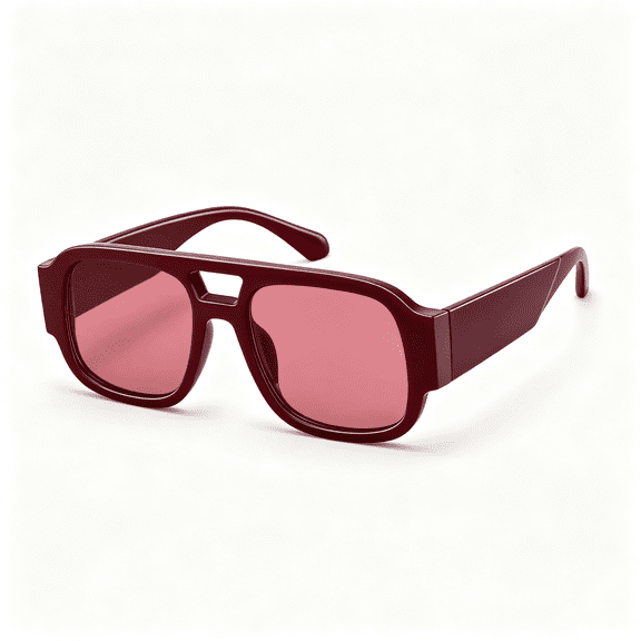 HBMYN Oversized Aviator Sunglasses for Women - Retro Chunky Trendy Sun Glasses Uv400,Vibrant Red Sunglasses for Women