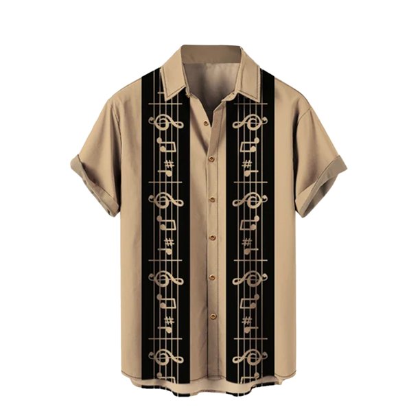Camisas De Franela Para Hombre Camisa de manga corta con solapa y hebilla de bolsillo con impresión digital 3D para hombre (Khaki, M)