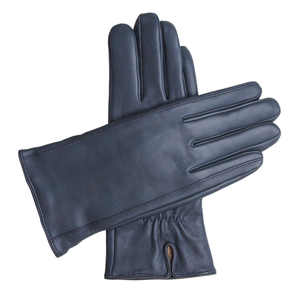 Women's Classic Leather Cashmere Lined Gloves Dark Blue