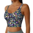 thumbnail image 2 of Yiaed Purple-Gold Triangles Print Ladies Waistcoat Women Sports Vest Vest Sports Women Sports Top Yoga Vest for Women-Medium, 2 of 8
