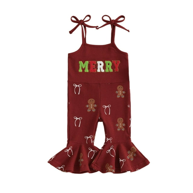 Mameluco Rarjuiey Merry Gingerbread de una sola pieza, 6-12 M