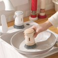 thumbnail image 4 of Kitchen Soap Dispensing Dish Brush Storage Set, Built-In Soap Dispenser And Suspension Storage Design, Multi-Surface Cleaning Tool For Stoves Range Hoods Dishes Pots Pans Sinks, 4 of 8