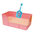thumbnail image 1 of Bunblic Rabbit Litter for Cage Bedpan Ferret Guinea Pig Potty Tray Corner Litter Pan Pink, 1 of 8