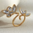 thumbnail image 4 of BQBQERT Gold And Silver Flower Inspired Open Rings Sturdy Stainless Steel Fashion Jewelry Artistic Open Band Rings For Her, 4 of 11