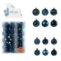 48PCS Christmas Ball Ornaments Christmas Tree Decoration Holiday Multiple Styles Ornaments For Christmas Trees Party Ball Decoration