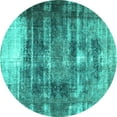 thumbnail image 1 of Ahgly Company Machine Washable Indoor Round Persian Turquoise Blue Traditional Area Rugs, 7' Round, 1 of 4