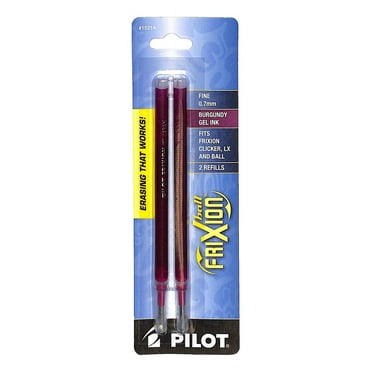 PILOT FriXion Gel Ink Refills For Clicker, LX & Ball Pens, Fine Point (0.7mm), Burgundy Ink, 2-Pack (15214)