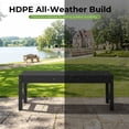 thumbnail image 4 of SERWALL 2-Person Outdoor Bench Backless, HDPE Patio Bench Weather-Resistant, 700 Lbs Weight Capacity Garden Bench, Wood-Like Low Maintenance for Yard, Porch & Backyard, Black, 4 of 14